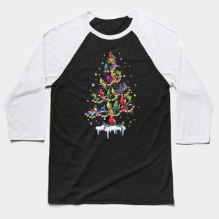 Birds Christmas Tree Baseball T-Shirt